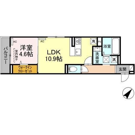 D-residence多治米N（D)の物件間取画像